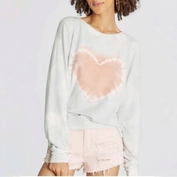 NWT Wildfox Heartfelt Tie Dye Oversized Jumper Sweater in Shore Ombre Sz. M - Picture 1 of 3